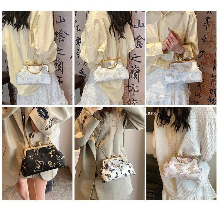 IELGY Retro nasjonalstil motehåndveske, utenlandsk stil allsidig cheongsam-veske, elegant trend skrårem dameveske