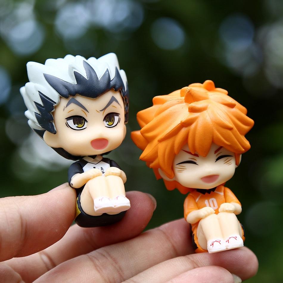 Q Version Haikyuu!! Hinata Sugawara Koushi Mini Figure Anime Periphery Kawaii Sitting Toys Desktop Car Ornaments Model Perfect Gifts