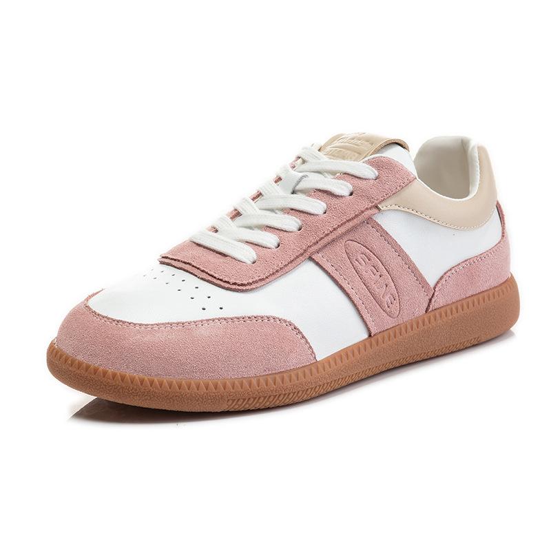 Genuine leather women's shoes 2025 new German training shoes autumn women's casual single shoes flat Forrest Gump shoes children's white shoes