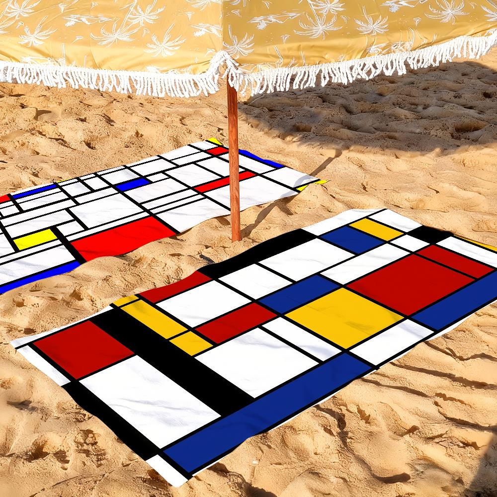 Fashion print P-Piet M-Mondrian Towel Drying Bath Towel Applicable To Light Swimming Camping Yoga Beach Out