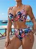 Dames Plus Size Bikini met Diepe V-hals en Hoge Taille - Gedrukt Zwemkleding in Europese & Amerikaanse Stijl