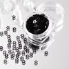 1 Box Black & White Mini Flower Nail Glitters, DIY Floral Nail Art Decor for Party Festival, Beginner & Salon Use