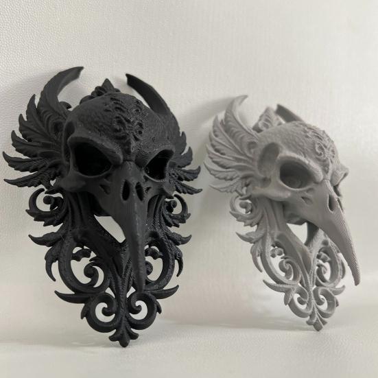 Yousheng Gothic Raven Skull Wall Decor Spooky Crow Skull Hanging Wall Sculpture Fake Animal Head Wall Art for Bedroom Living Room Halloween Decoration
