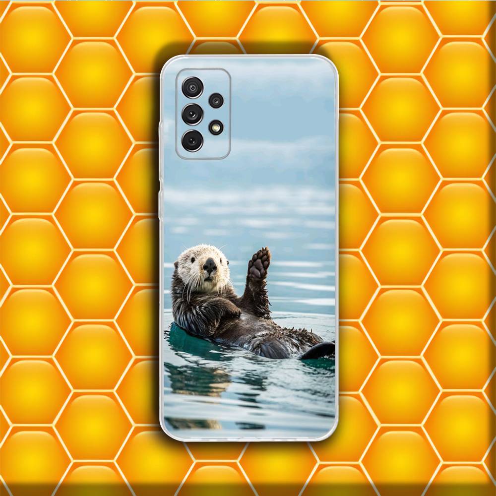 Cute Sea Otter  Phone Case Silicone For Samsung S30,23,21,22,20 FE lite,S10,9,PIus Note20ultra Soft Transparent