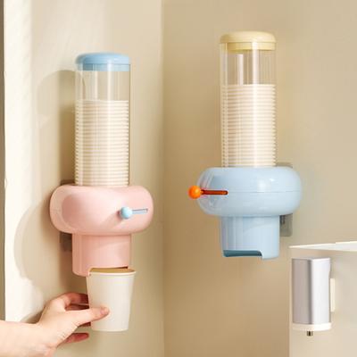 Papieren bekerhouder met stofwerende, transparante deksel, dispenser met grote capaciteit en wegwerpbekers, draagbare opbergcontainer voor papieren bekers.