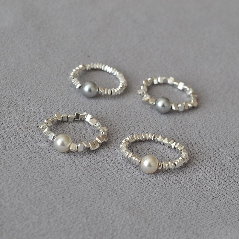 

Minimalist Crushed Silver Pearl Ring - Japan & South Korea Style One Size