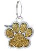 Small Glitter Dog Paw Print Pendant - Zinc Alloy Pet ID Tag (17x18mm)