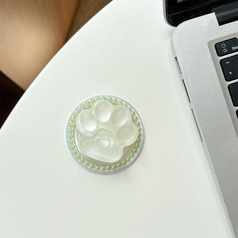 Perline Colorate Magnetico Supporto Airbag per Cellulare Zampa di Gatto Piccolo Fresco Semplice Anello Cuore di Ragazza