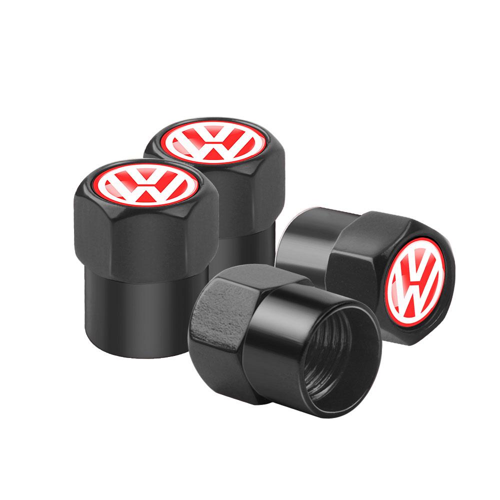 T264PCS Metal Car Wheel Tire Valve Caps Stem Cover Car Accessories For Volkswagen GTI Polo Golf Passat Scirocco Jetta Touareg RLINE