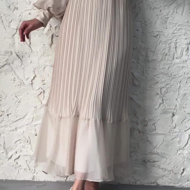 Schnür-Rüschen-Lockeres Maxi-Kleid für Damen Hohe Taille Elegant Bandage Patchwork Freizeitkleid Weibliches Sommer-Langes Kleid