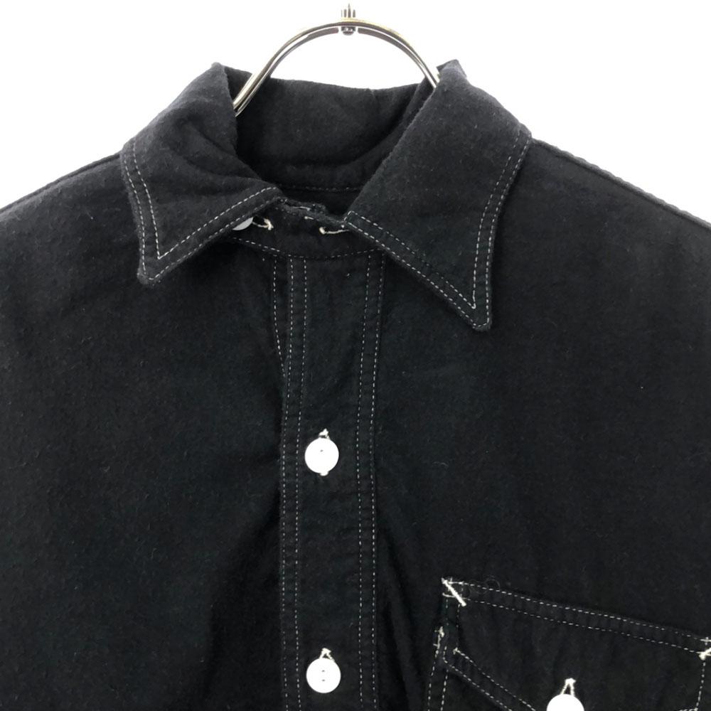 POST OVERALLS Made in USA Long sleeve Cotton shirt S black half button Men's Used