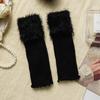 Women's Winter Warm Leg Warmers Female Knitted Hairy Warm Foot Cover Solid Color Lolita JK Warm Leggings Boot