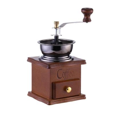 Kaffeemühle aus Edelstahl und Holz mit einstellbarem Mahlgrad Praktische Mahlmaschine für den Hausgebrauch