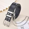 Women Gothic Punk Waist Belt Alloy Chain Design Silver Pin Buckle White Black Blue Waistband Jeans Skirt Waist Belt Girls Gift