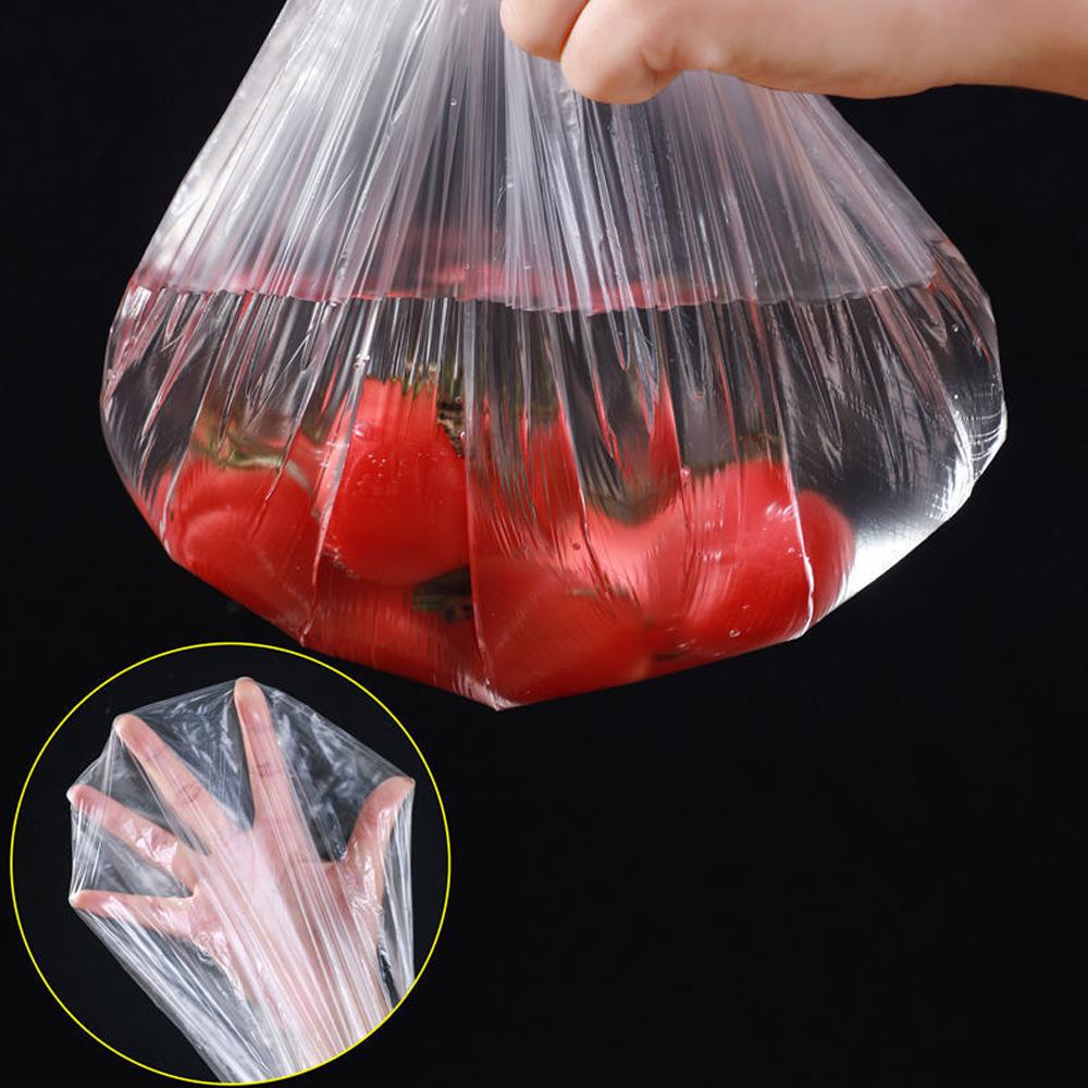 100 ks/balení PE prachotěsné nastavitelné kuchyňské potřeby potravinářská fólie pro udržení čerstvosti obal na zip sáček pro domácnost