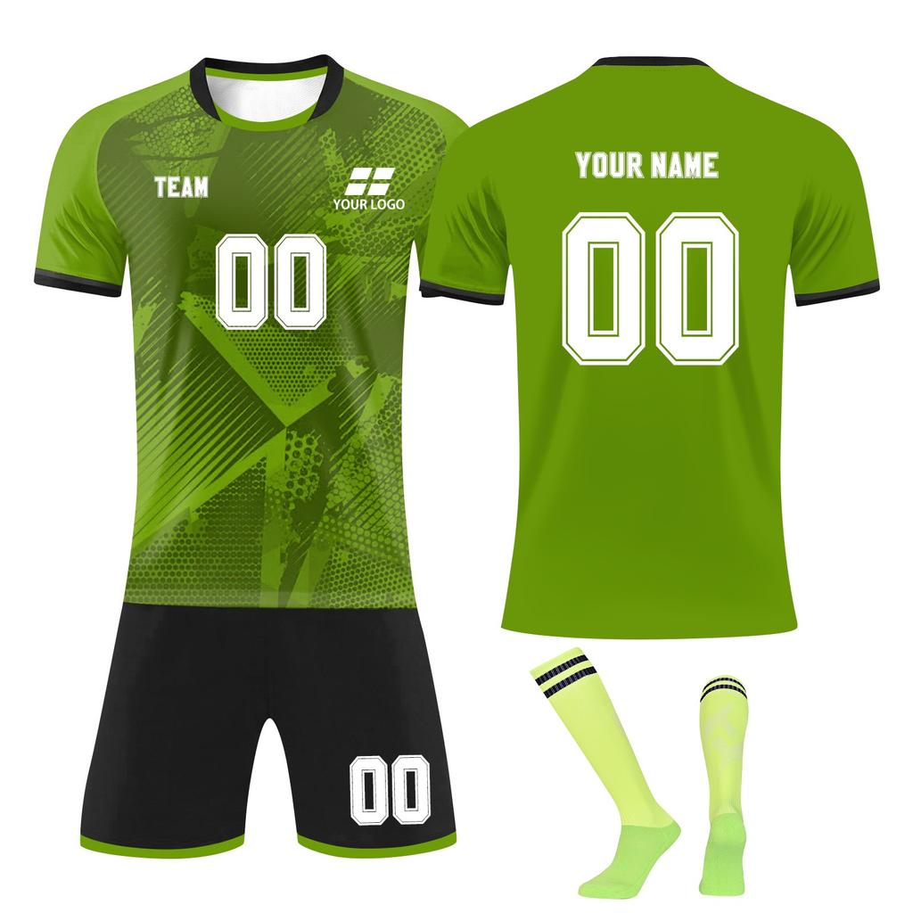 Men's Soccer Jersey Set Breathable Quick-Dry Sportswear with Shorts & Socks for Training & Matches