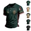 Men's Casual Striped Color-Block Short Sleeve Shirt for Everyday Wear