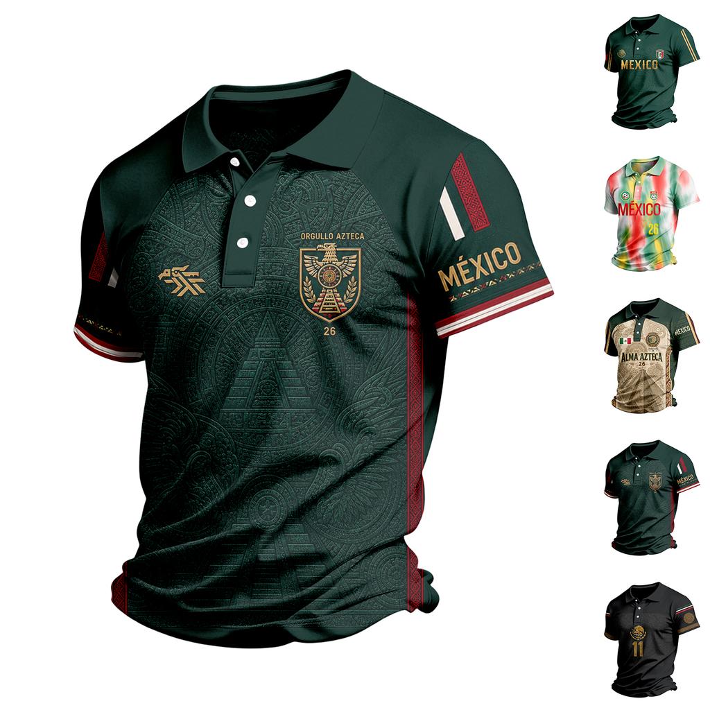 Men's Casual Striped Color-Block Short Sleeve Shirt for Everyday Wear