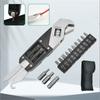 13 In 1 Mini Wrench Multi-Function Adjustable Wrench Portable Screwdriver 13 Bits Knife Stainless Steel Outdoor Home DIY Hand Tools