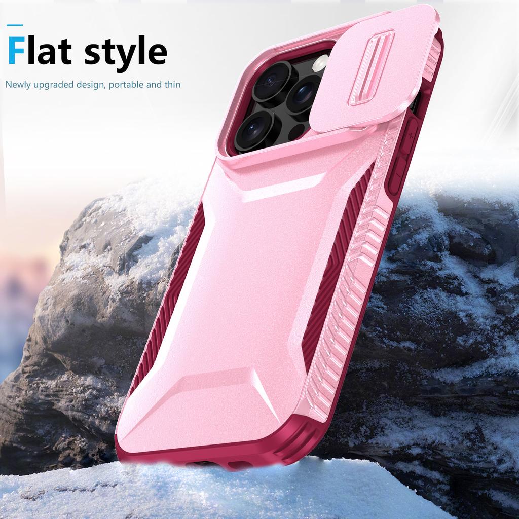 For iPhone 14 Pro Case TPU+PC Phone Cover with Sliding Lens Protection