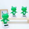Bobble Head Green Frog Decoration Solar Powered Shaking Head Frog Car Dashboard Ornament Educational Cartoon Animal Toy