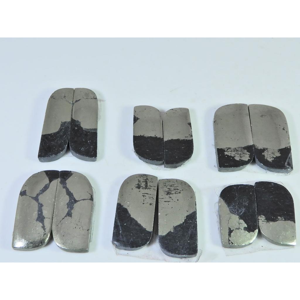 Natural Apache Gold Pyrite Matched Pair Fancy Loose Gemstone 6 Pair Lot C-1334