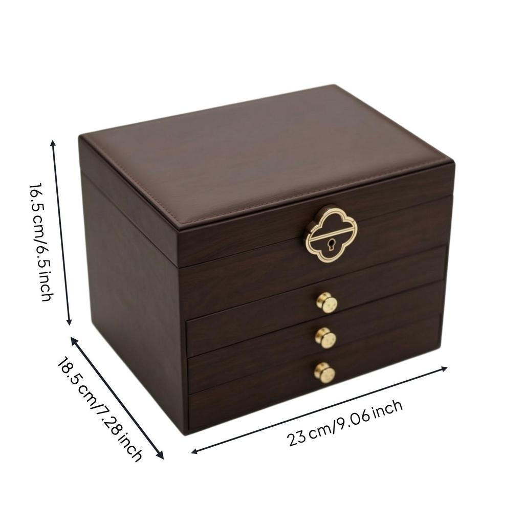 Jewelry Storage Box Hard Construction with Drawers Spacious
