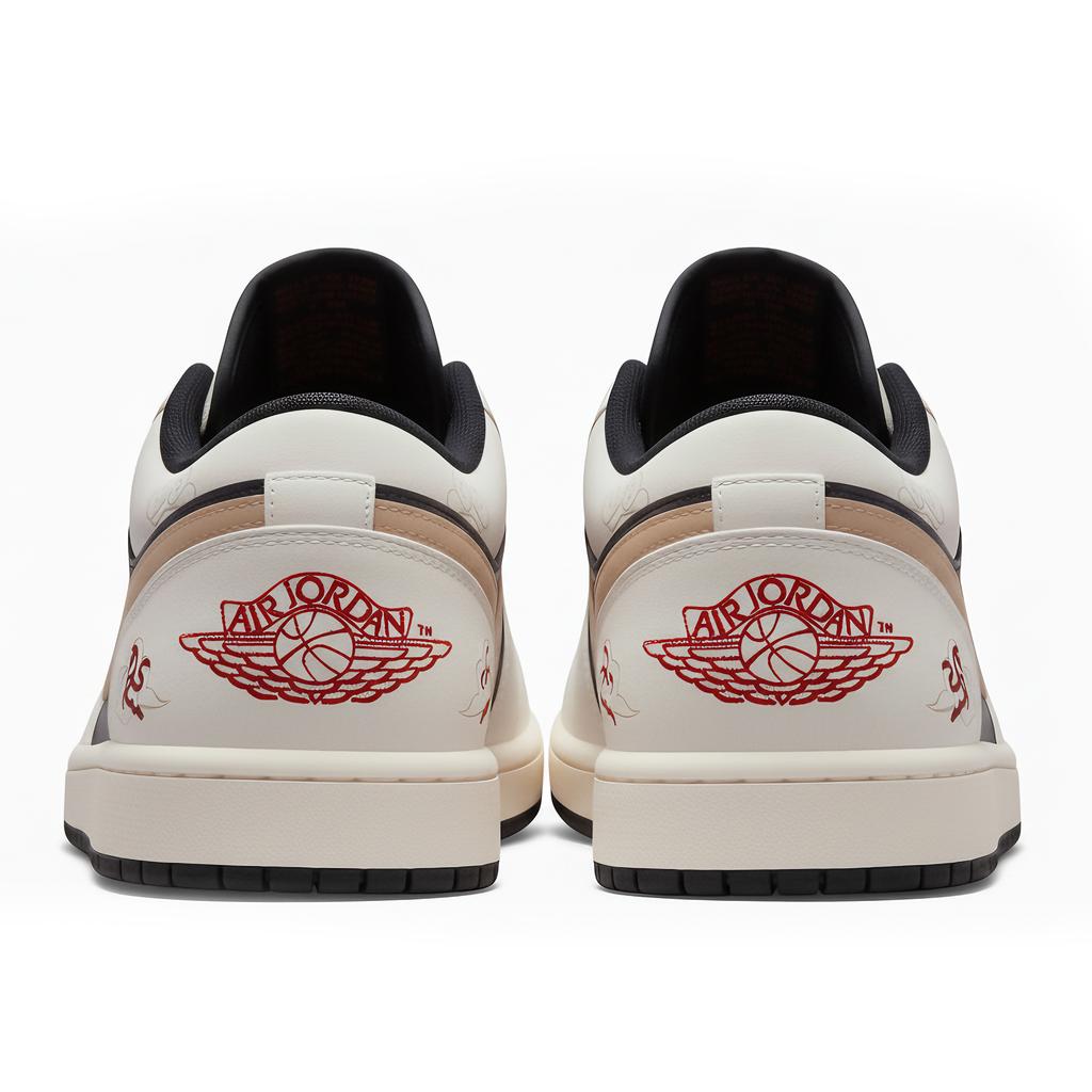 Jordan Air Jordan 1 Low Three Times Laboratory, Horse Year, Black Steed Soaring Cloud Abrasion Resistant 553558-081(Team210-)