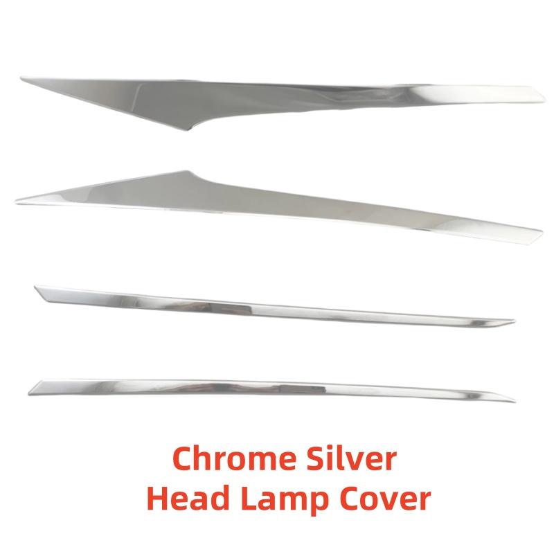 

4PCS Stainless Steel Car Accessories Plated Head Lamp Cover Trim Paste Style For Toyota Prius a ZVW 40 41 2012 2013 2014 15 Chrome