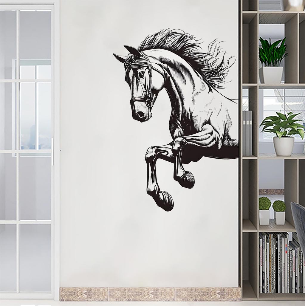 Realistic Horse Wall Sticker Kids Room Bedroom Background Decoration Self-Adhesive Home Decor Wall Art
