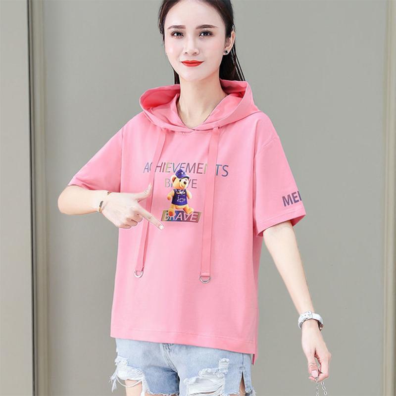Buy Pure Cotton Plus Size Short Sleeve T Shirt Hooded Sweater