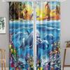 2pcs Dolphin Pattern Curtains Decorative Window Drapes Window Treatments For Bedroom Living Room Home Decoration Room Decoration