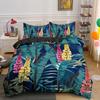 Nature Tropical Green Leaves King Queen Bedding Set Rainforest Jungle Plant Duvet Cover 3D Botanical Polyester Comforter Cover