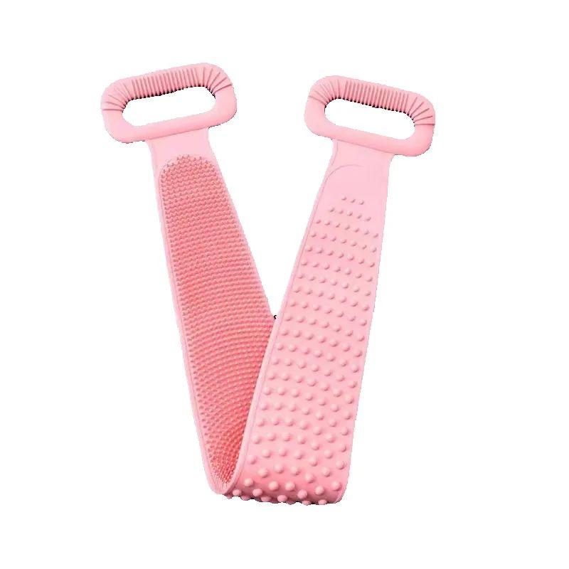 2in1 Körper Silikonbürste Peeling Peeling Rückenwaschbürste Badegürtel Massage 90cm Lange Länge Mehrzweck Badezimmerzubehör