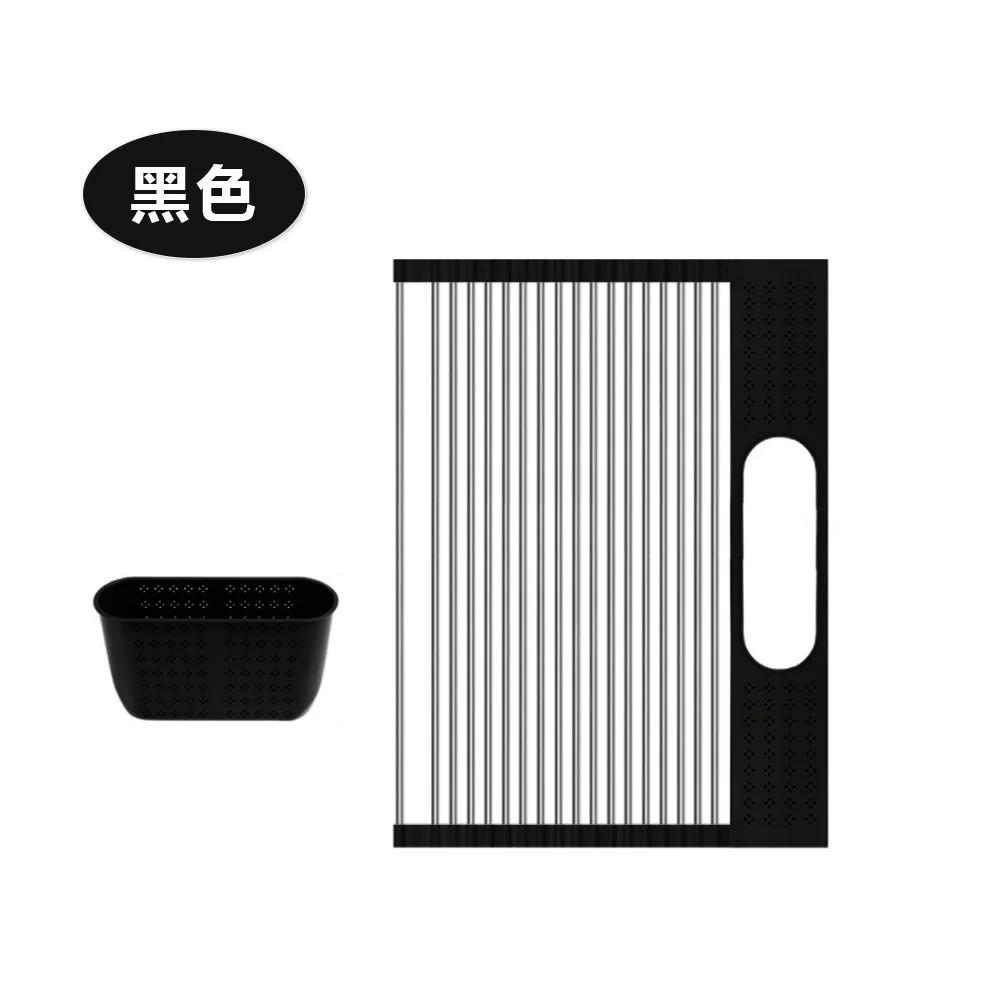 Drainer Rack Multipurpose Large Dish Drainer Rack Kitchen Tools Over The Sink Roll Up Dish Drying Rack 1-tier