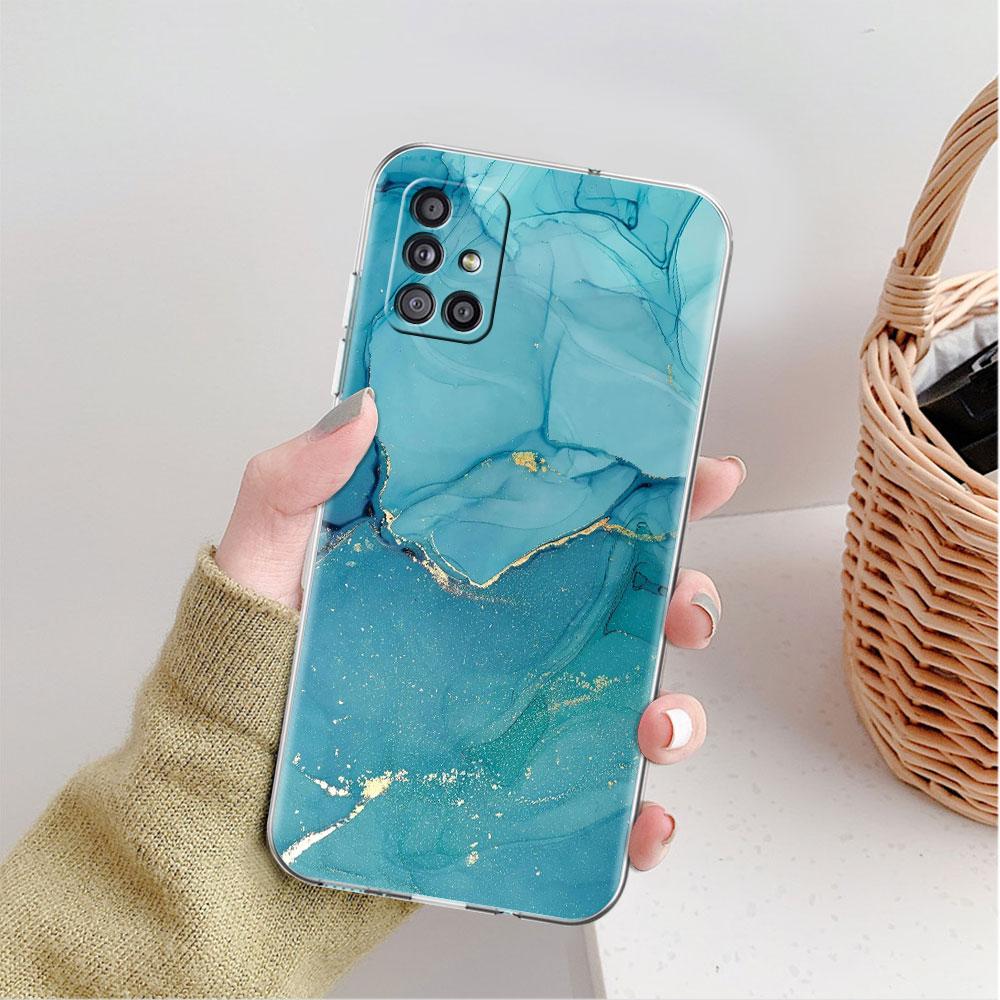 Marble Pattern 3 Clear Case For Samsung Galaxy A52 A12 A51 A32 A21s A71 A32 A22 A50 A70 A31 A72 5G Phone Cover