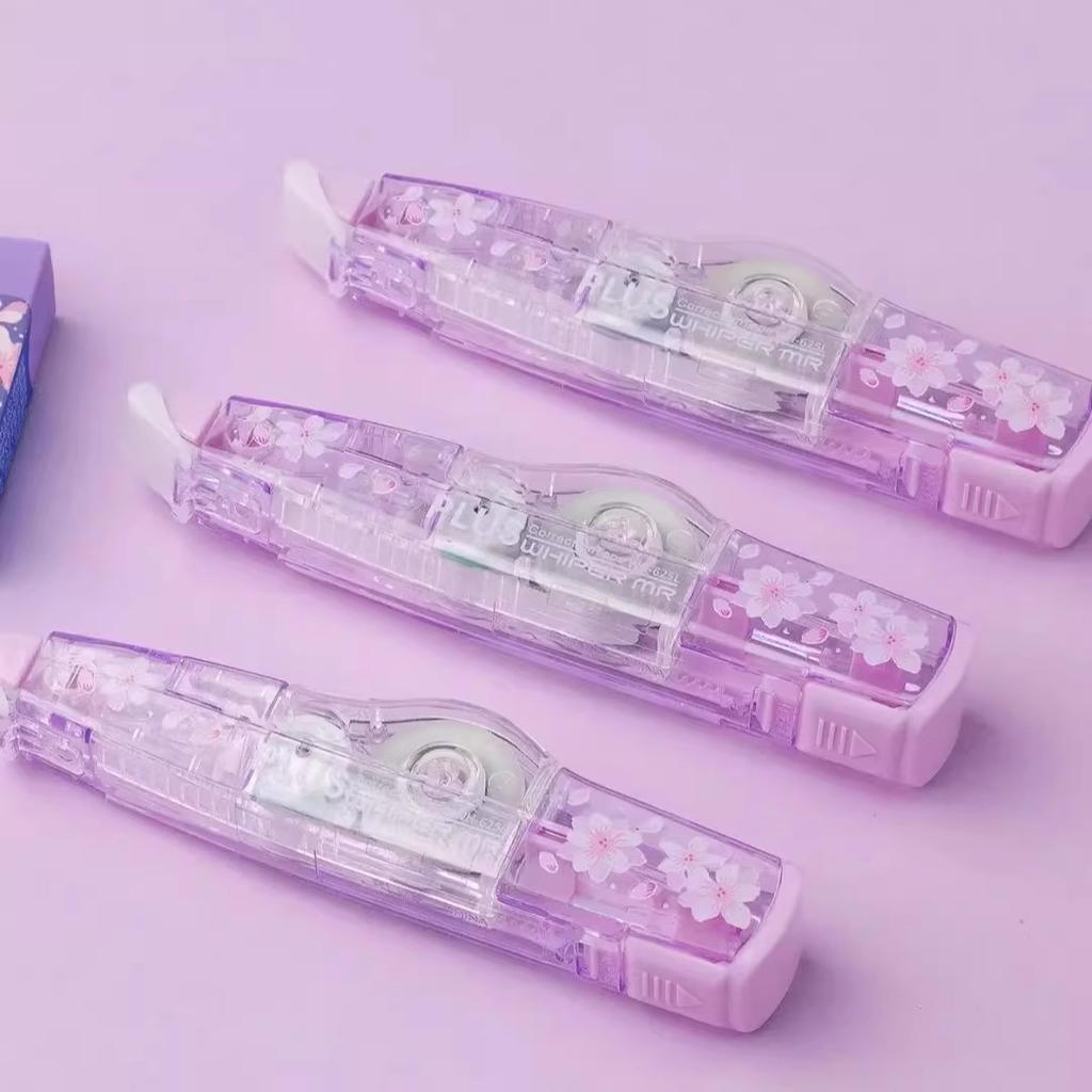 Japan Plus Kersenhout Beperkte Editie Transparante Correctietape (1 stuk Correctietape+3 stuks Navulling)