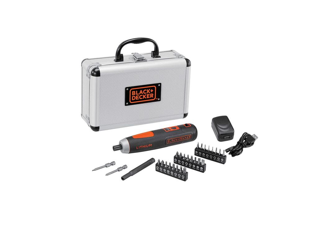 Cordless Push Driver Rechargeable Screw Tightening Easy Assembly Aluminum Case 26 Bits Included BLACK+DECKER 3.6V [Online Exclusive] BD40K27A-JP