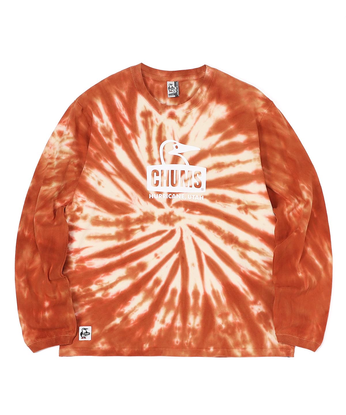 

Chums Retro Booby Face Brushed Long Sleeve Brown Women s T-Shirt, Tie-Dye