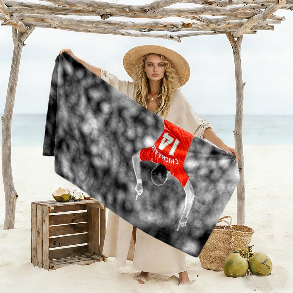 Zinedine Zidane's Leadership Style Beach Towel High Absorbency & Quick-Dry Comfortable Lightweight