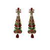 Colorful Rhinestone Christmas Tree Studs: Elegant Vintage Crystal Dangle Earrings