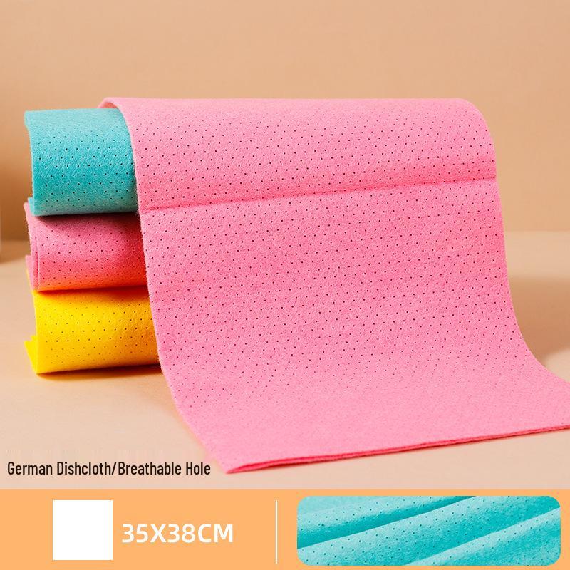 German-Style Oil-Repellent Kitchen Cloth: Thick, Water-Absorbent, Non-Stick, Lint-Free Scouring Pad for Oil Stain Removal 35x38 cm