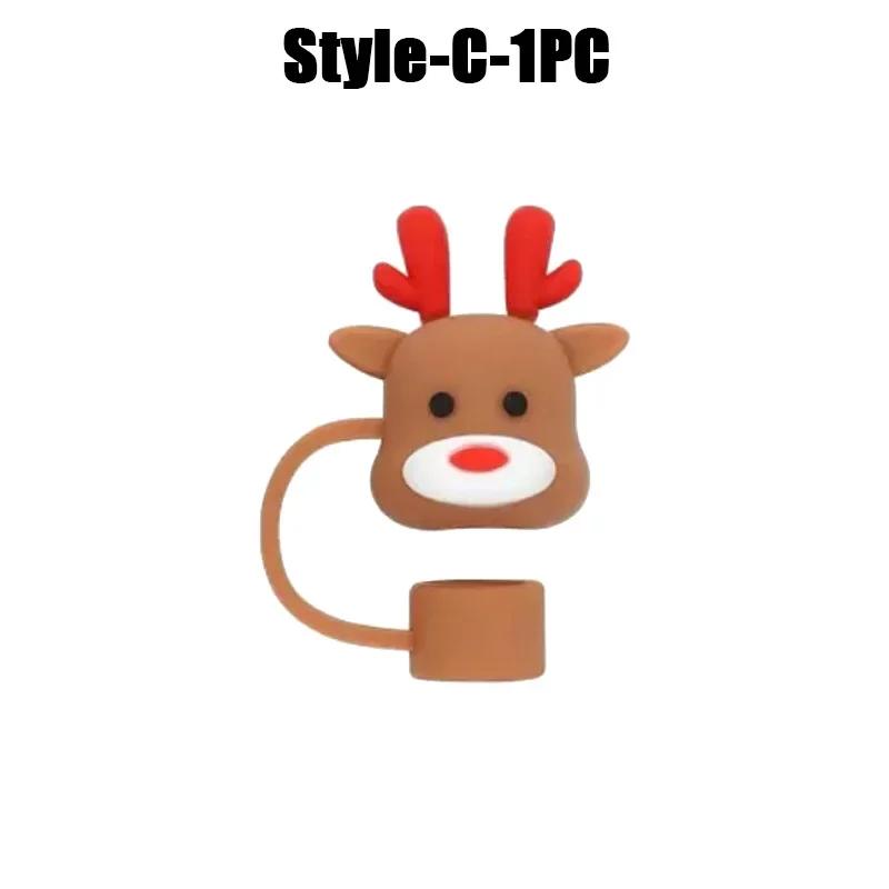 1-100PCSChristmasStraw DustCap 10mm Glass Straw Stopper Universal Water Bottle Reusable Cup Cover Accessories Holiday Party Gift