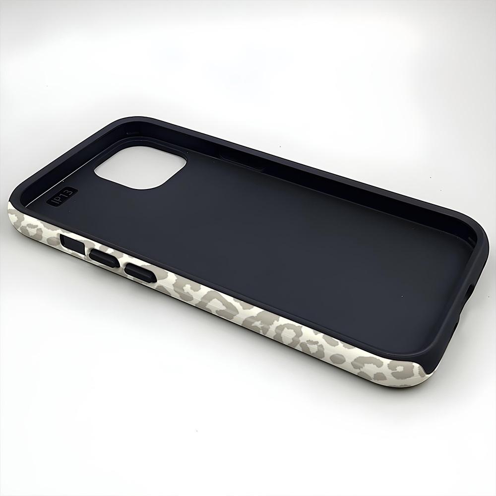 Light gray leopard print mobile phone case iPhone16 2-in-1 film mobile phone case Magnetic suction Apple 17promax matte case
