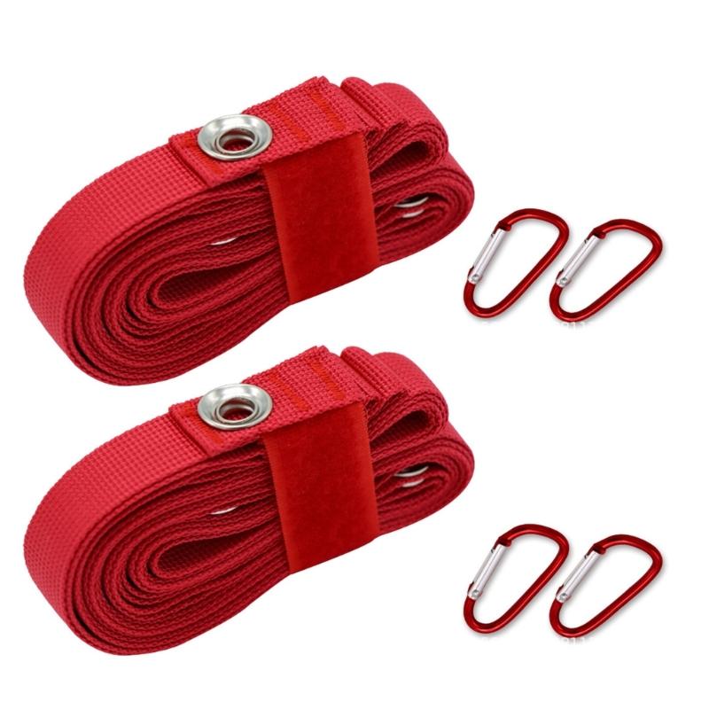 

2set Nylon Extension Cord Rope Strap Camping Tent Canopy Lanyard Outdoor Extension Belt Campsites Strap with Carabiner красный