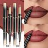 Double-Ended Lip Liner Lipstick Pencil Lip Combo- Moisturizing Semi-Matte Formula for Precise Lip Liner Definition and Color Filling