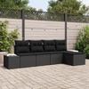 VidaXL 5-Piece Garden Sofa Set with Cushions Black Poly Rattan 3347023
