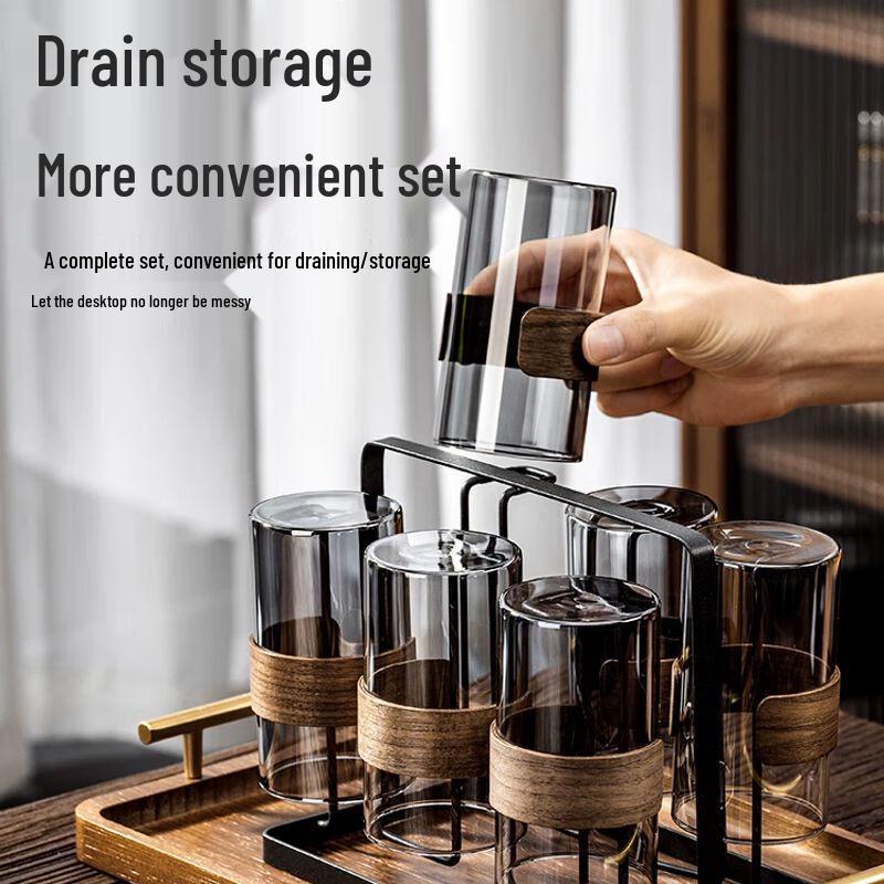 New Chinese Style High-Temp Glass Tea & Water Cup Set