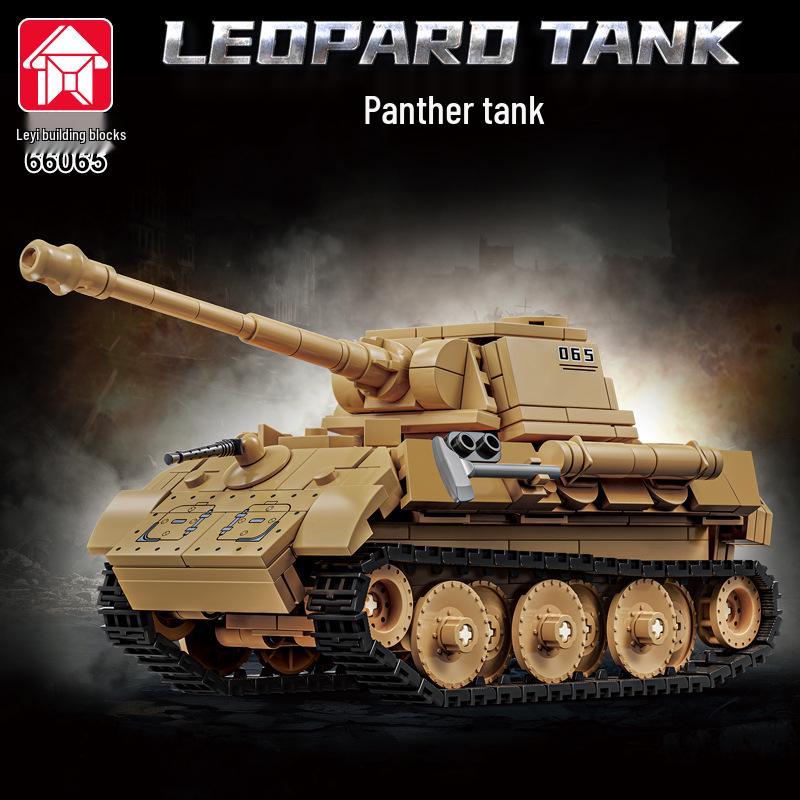 Leyi 66050-72 Leopard 2A7 Main Battle Tank Model - Advanced Military Building Blocks Toy for Boys.