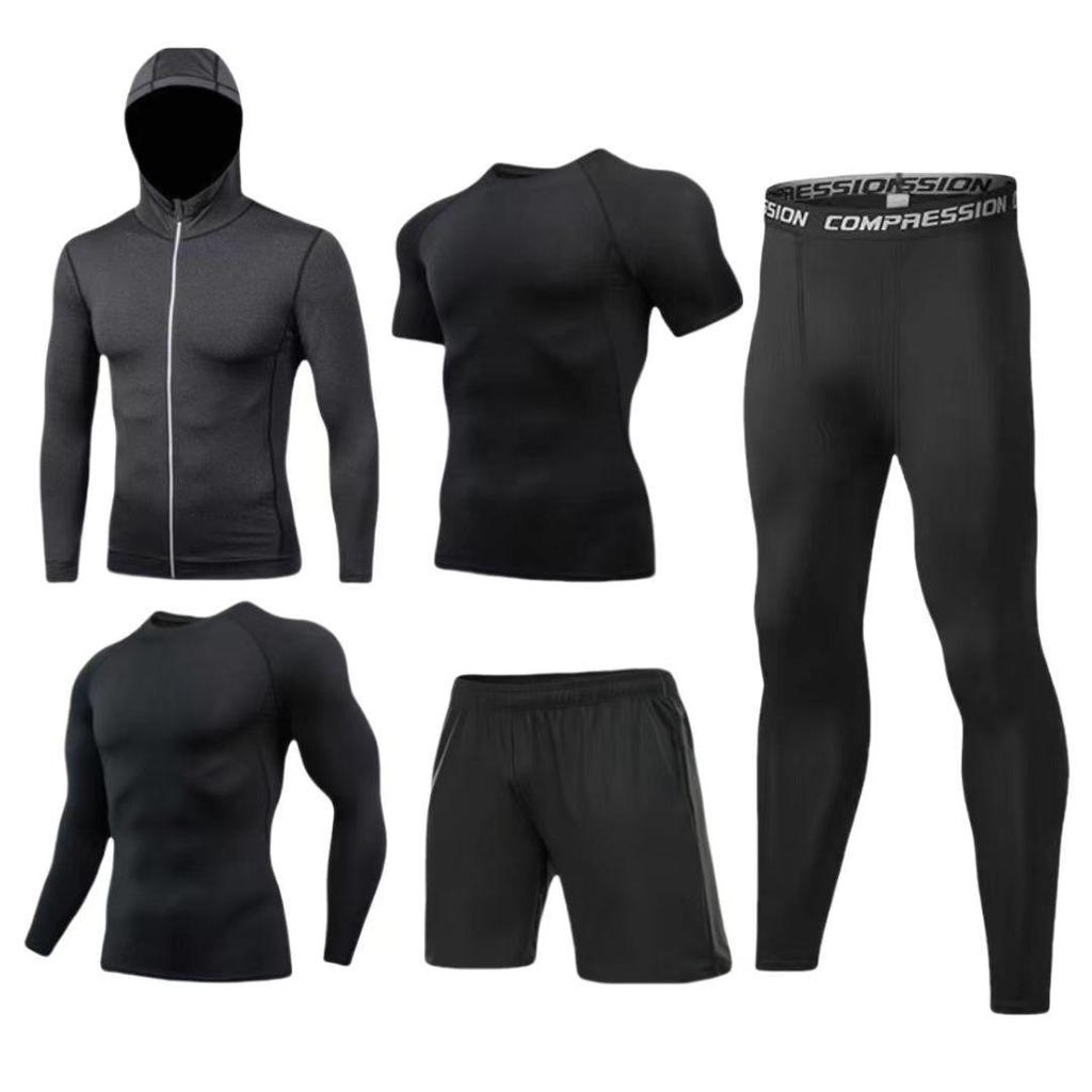 Men's High-Elastic Sportswear Set for Running - Quick-Dry, Moisture-Wicking, Breathable Fitness Tights